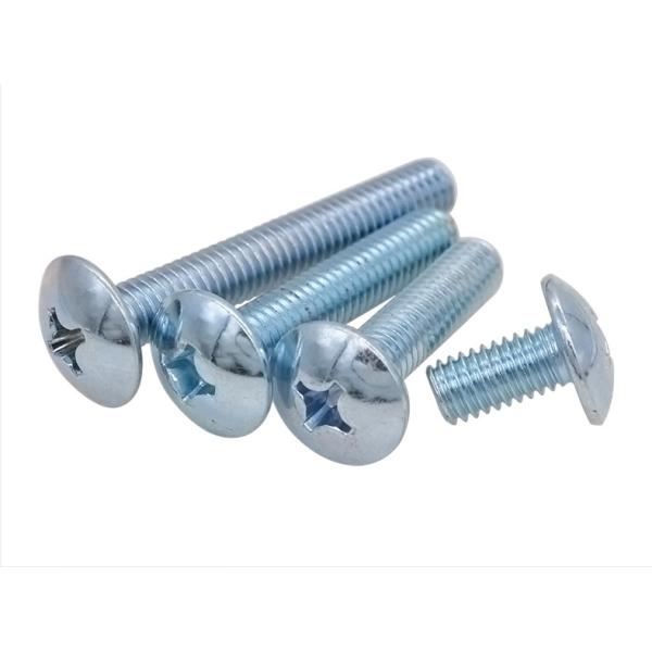 Zinc Plated Steel Cross Recessed Drive Mushroom Head Screws Zinc Plated Steel Extra-Wide Truss Head Phillips Screws