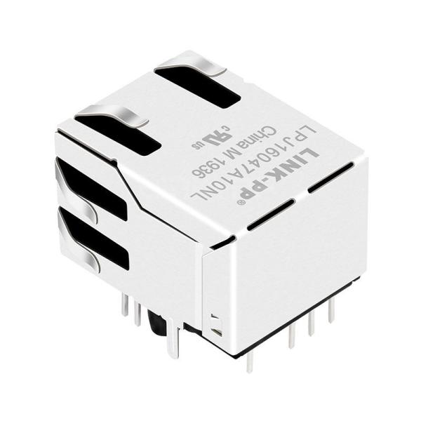 LPJ16047A10NL Single Port Rj45 Connector Rectifier Bridge 10/100 Base-T Yellow/Green Led