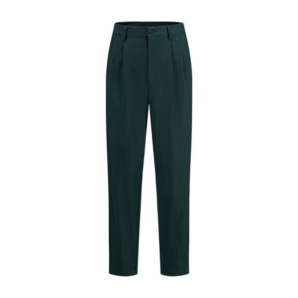 Boys' Classic Dark Green School Uniform Set with Polyester-Rich Suiting Fabric and Cotton-Rich Short Sleeve Shirt