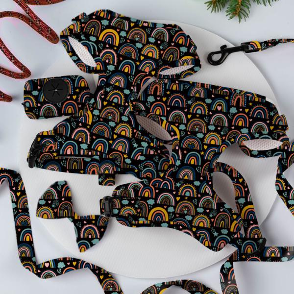 Reversible Small Dog Harness And Leash Set Luxury Fashion Dog Walk Set