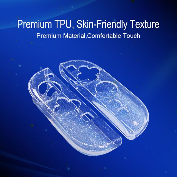 Clear Glitter TPU Case for Nintendo Switch 2 Joy-Cons - Flexible Protective Sleeve