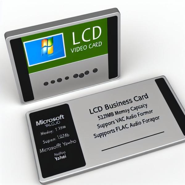 Experience the Best of Both Worlds with 512MB Memory and FLAC Audio Format LCD Video Business Cards