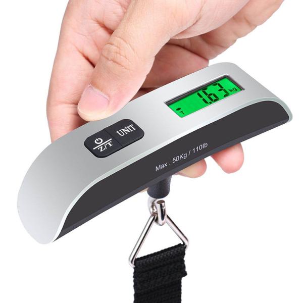 Voyage essentiel 50 kg / 110 lb Voyage électronique Balance suspendue Simplicité de style batterie alimentée par division 10G
