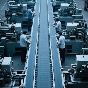Ergonomic Two-Sided Belt Assembly Line for Enhanced Operator Productivity