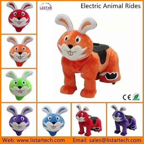 Animal Riding Amazing Walking Animals, Coin Operated Electric 4 Roller Plush Animal Rides