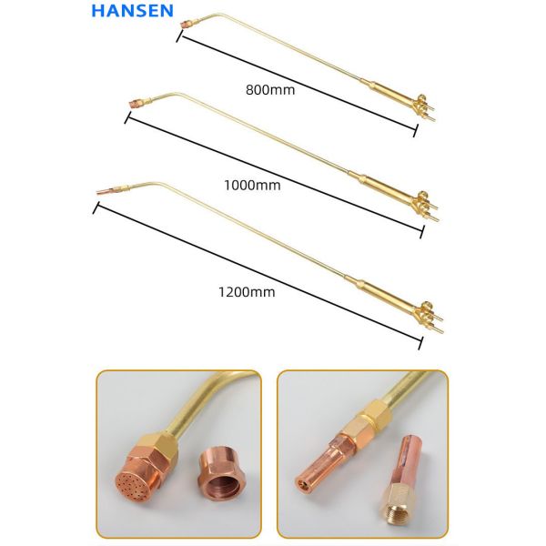 Heavy-Duty Concentrated & Diffused Heating Torch  ，Propane Baking Gun ， Industrial Blowtorch  ，Gas Welding Torch for Metal Preheating, Brazing & Surface Treatment (0.8m-1.2m Copper Nozzle)
