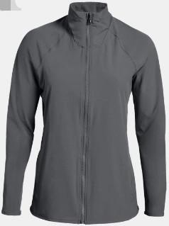 Grey Womens Woven Jacket , Plain Dyed Womens Full Zip Jacket OEM Design