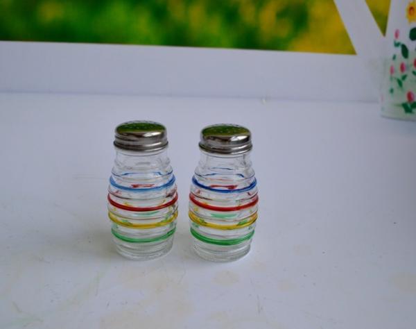 GLASS OIL&VINEGAR BOTTLE SALT&PEPPER BOTTLE