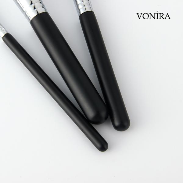 10 Pieces Basic Natural Synthetic Hair Makeup Brushes Set Collection With Wood Handle