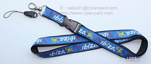 High Graded Jacquard Label Overlaid Lanyard With Metal Detachable Release Buckle