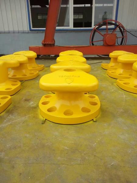 Bollardo de cabeça de tee marinha para amarre de docas com equipamento de montagem de aço inoxidável