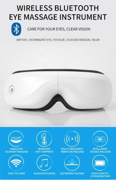 2 Hours Charging Time ABS Eye Massager with Air Pressure Function