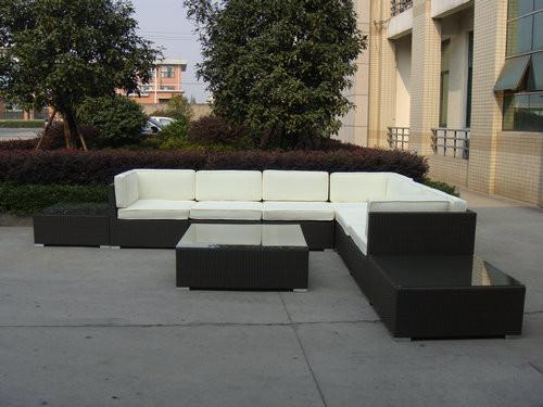 Patio Outdoor Rattan Sofa , UV Resistant Contemporary Corner Sofa