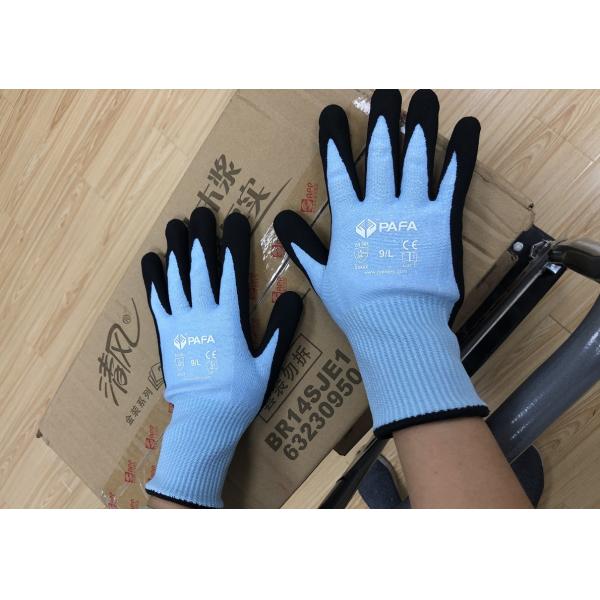 Black HPPE Anti-Cut Gloves With PU Palm Coating For Warehousing