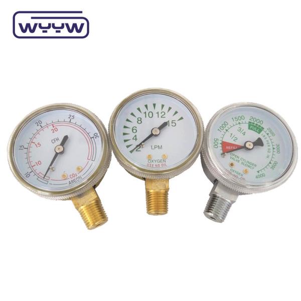 2 Manômetro Geral de Pressão de Gás Montador de fundo 50mm Dial