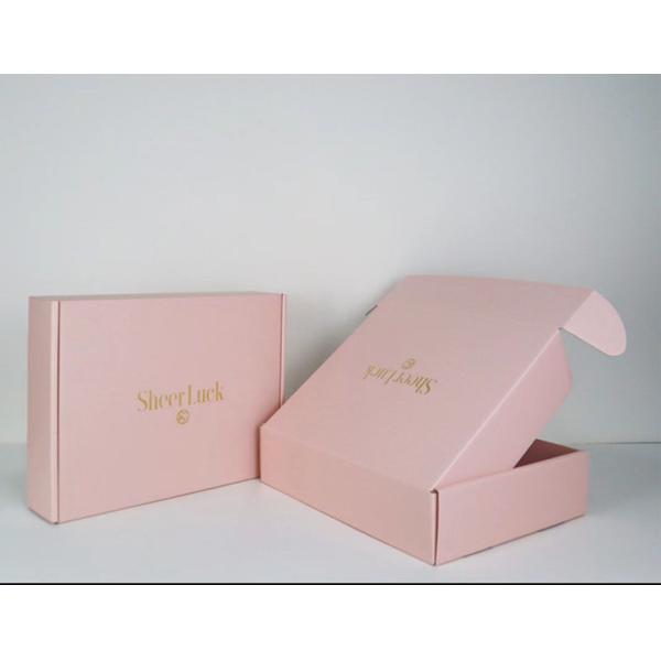 Logotipo personalizado Corretor cor-de-rosa corrugado Papel de cartão Embalagem de papel de correio Caixa de envio postal