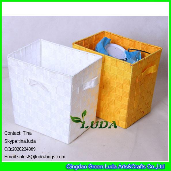 LDKZ-002 wholesale straw basket hand weaving pp yard storage boxes and bins