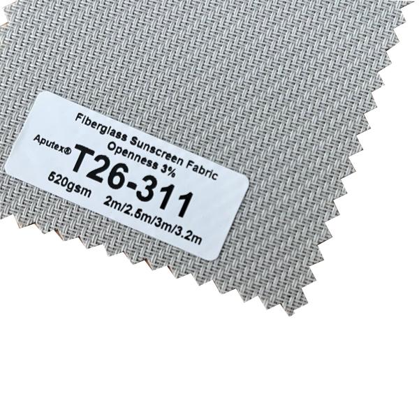 42% Fiberglass 58% PVC Coated Glass Fiber Fabric 520gsm Sun Blocking