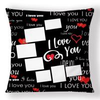 Sublimation Blanc Je t'aime courte laine Sublimation coussins Diy cadeaux d'anniversaire de la Saint Valentin