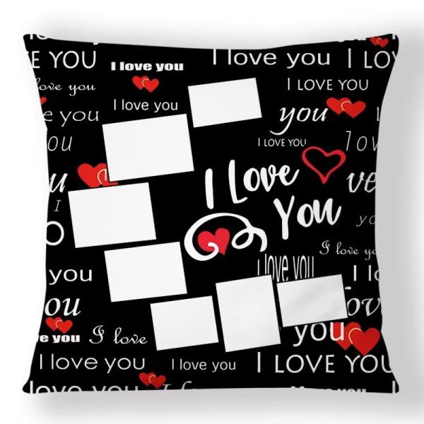 Sublimation Blanc Je t'aime courte laine Sublimation coussins Diy cadeaux d'anniversaire de la Saint Valentin