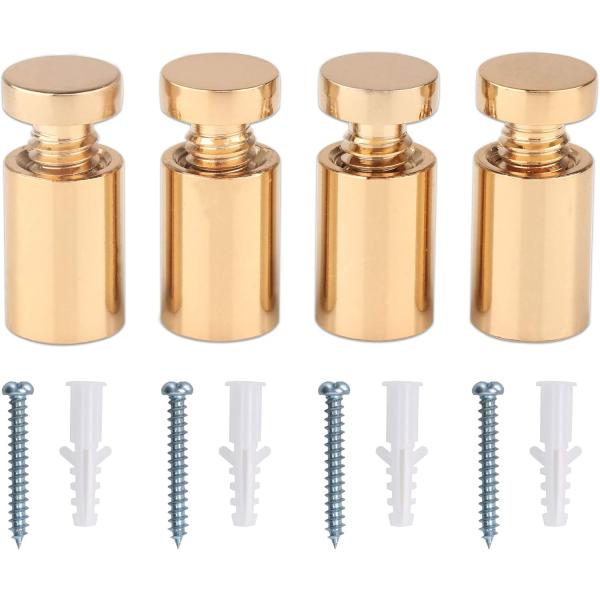 10 mm 12 mm Indicateur en acier inoxydable Ringe en caoutchouc Standoff en verre SS304 316 Finition dorée noire