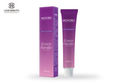 Material permanente da fórmula do cuidado do volume do creme 80ml da cor do cabelo do extrato da queratina para o salão de beleza