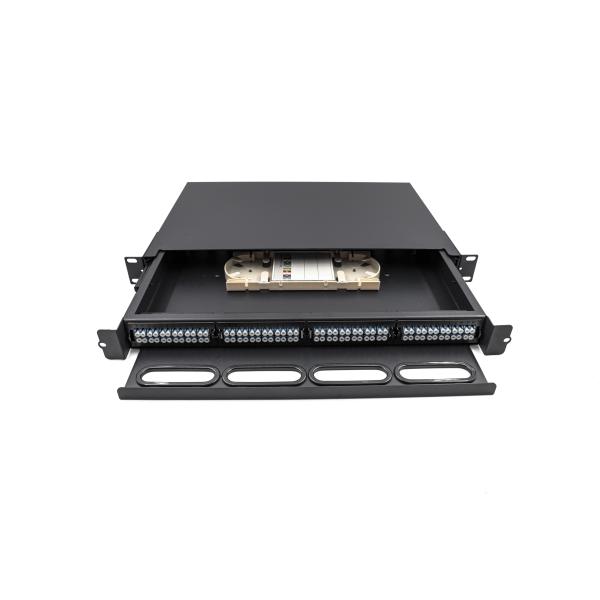 1U 96 quitan el corazón al panel de remiendo a dos caras del soporte de estante del LC que resbala la fibra con 2 bandejas del empalme