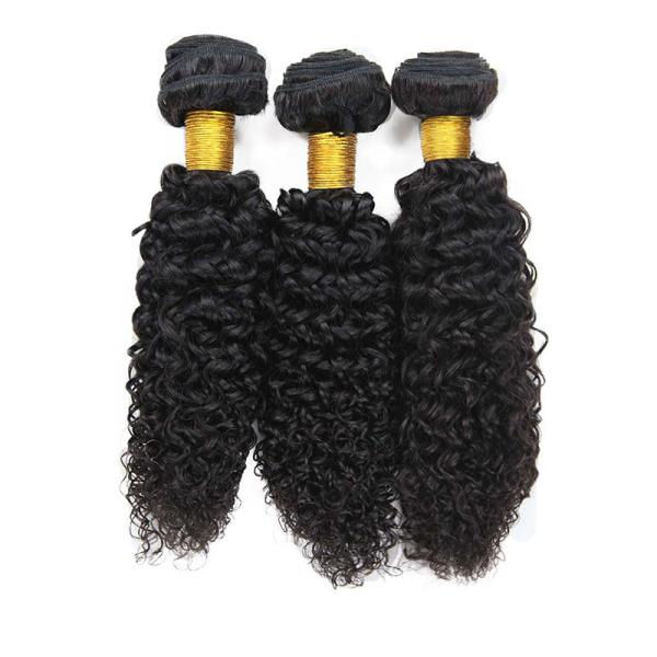 Неподдельный сырцовый Веаве вьющиеся волосы пачек вьющиеся волосы девственницы/Джерри с закрытием