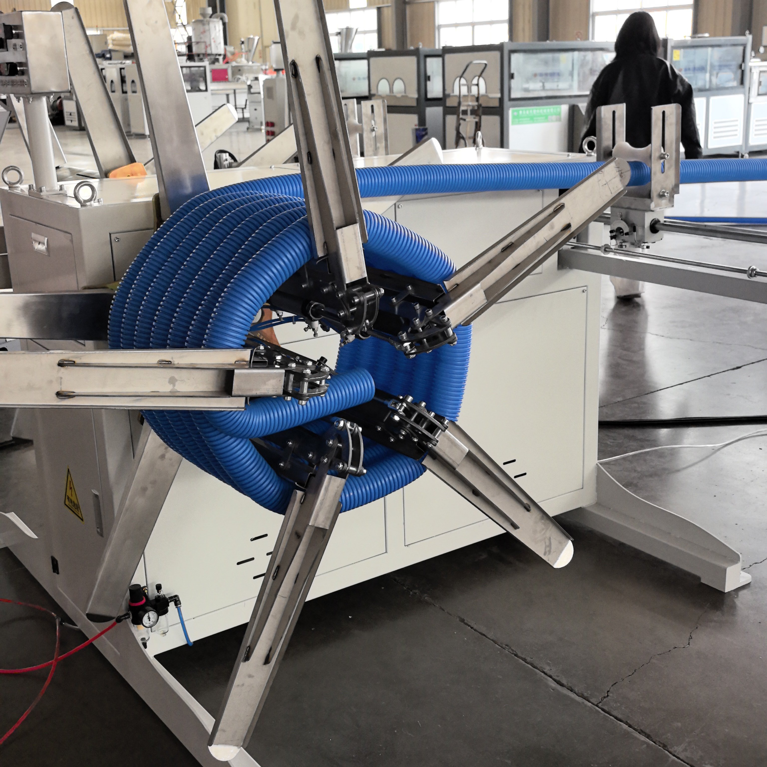 Energy Saving HVAC Ventilation Corrugated Pipe Extrusion Machine Plastic Air Duct Production Line