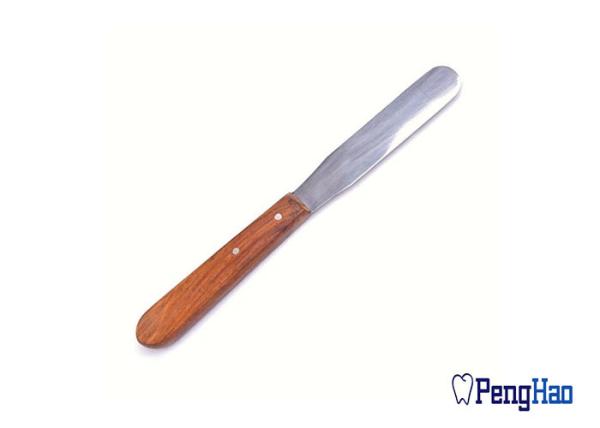 Stainless Steel Dental Lab Products Dental Spatulas For Plaster Alginate Wooden Handle