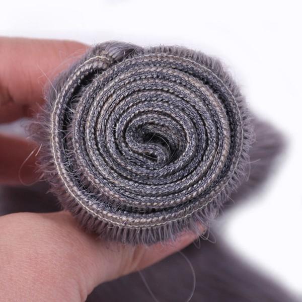Grey Body Wave Remy Human Hair Bundles Sew In Weave Bundles Brazilian Bundle Deals