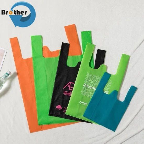 Wholesale Custom Printed Eco Friendly Recycle Reusable Grocery Bag PP Laminated Non Woven Bag Fabric Tote Shopping Bags