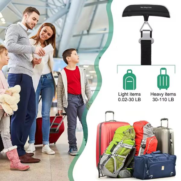 Travel Hanging Bag Power Battery Digital LCD Display Electronic Luggage Scale for Suitcase 50kg Maximum Weight Recommendation