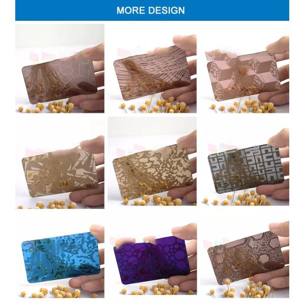 1mm Thick Champagne Color Stainless Steel Sheet 430 304 201 Etched Stripe Pattern