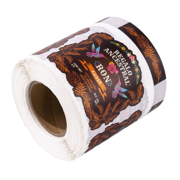 La coutume de bouteille a imprimé le temps noir flexographique de labels d'autocollant résistant