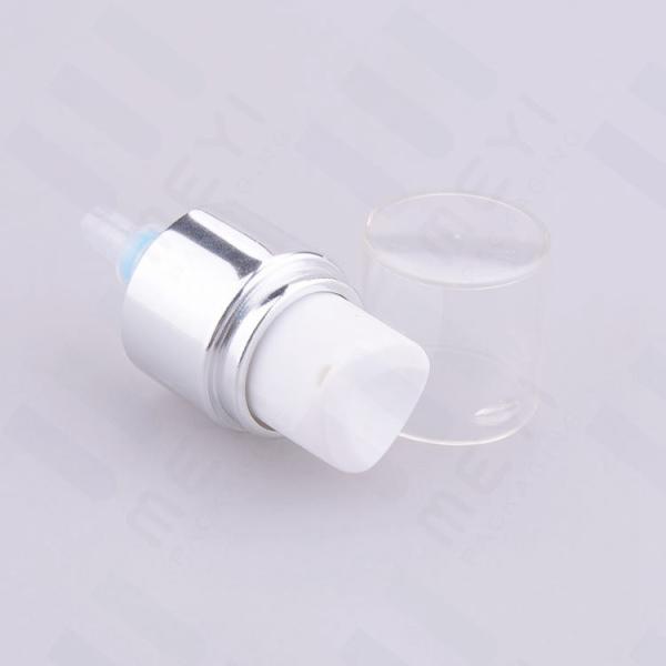 Pompe cosmétique de jet de pompe de traitement de pp avec le chapeau, 18/410 pompe crème en aluminium argentée