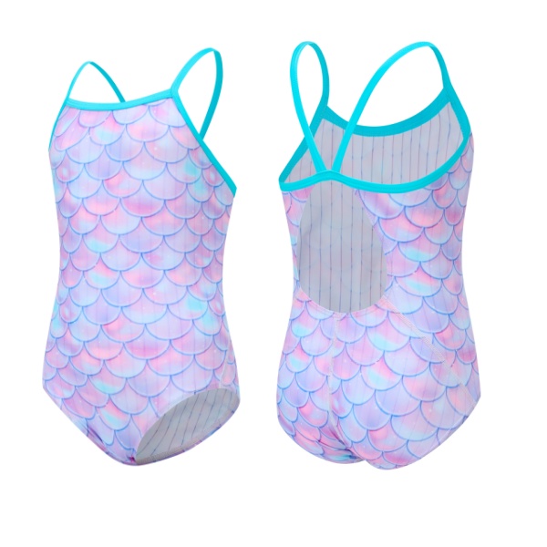 Printed UPF30 Off The Shoulder Swimsuit Girls Swimsuit For Summer Swimming