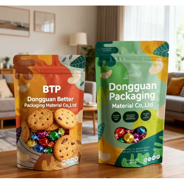 PE PET & CPP Stand-up Packaging Bags with Zipper Composite Window Vacuum Plastic Bag for Nuts for Storage and Preservation