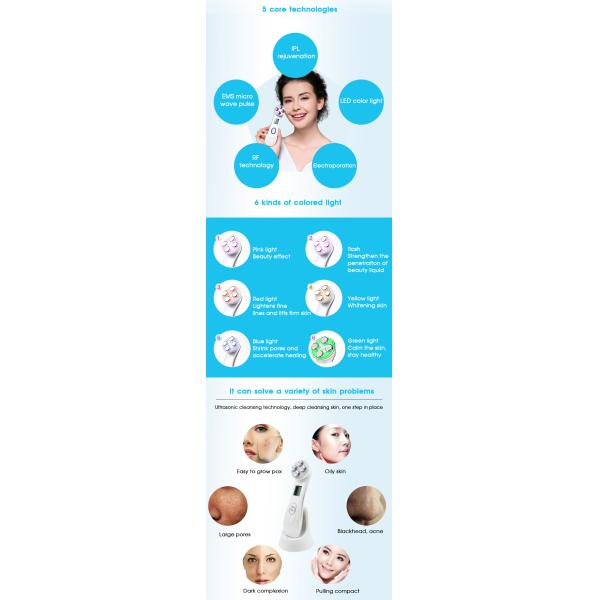 Skin Tightening Lifting Ultrasound Beauty Machine Ultrasonic Led Light Therapy At Home