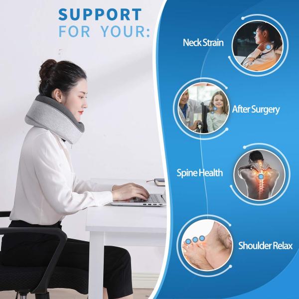 Customized Comfort Memory Foam Travel Neck Pillow for Recliners Airplane Train Office