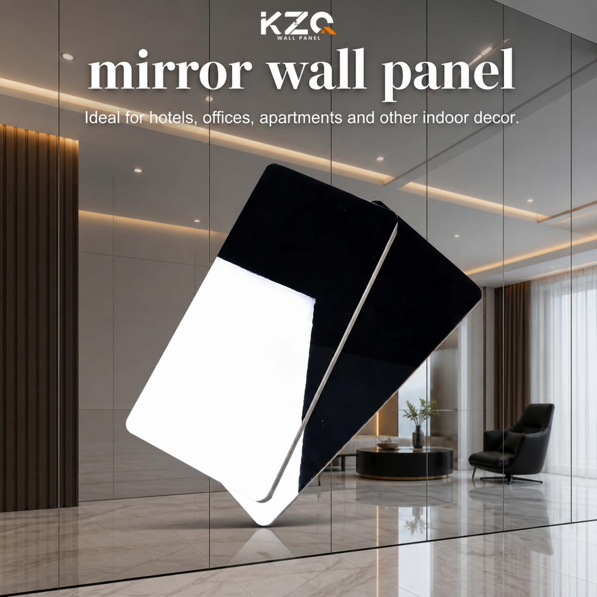 OEM ODM PET Waterproof Mirror Wall Panel for Hotel Commercial Project