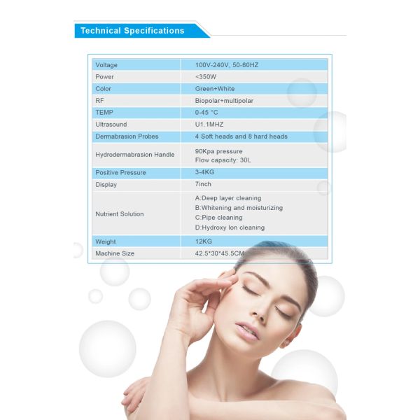 Oxygen Microderm Hydro H2O2 Hydra Dermabrasion Machine With 6 Handles