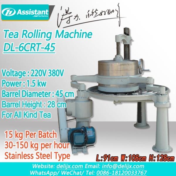 DL-6CRT-45 Tea Leaf Continuous Kneader Manual Rolling Machine for Voltage 380v Output