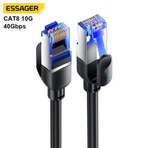 ESSAGER ES-WX02 Cat 8 40Gbps Rj45 Network Ethernet Cable 0.5M 1M 2M 3M 5M 10M