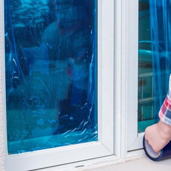 Temporary Protection Anti UV Blue Color PE Protective Film For Window Glass Surface Custom Moisture Proof