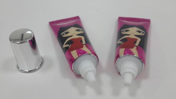 tubo cosmético brilhante de empacotamento de creme do CAL do olho 10g com ombro longo, diâmetro colorido 19mm da impressão
