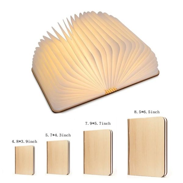 Bedside Foldable Paper Book Lamp Night Light Fixtures Home Desk Decor 3500K