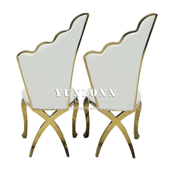 Infinity Stainless Steel Wedding Chair with Gold Plated Angel Wing
