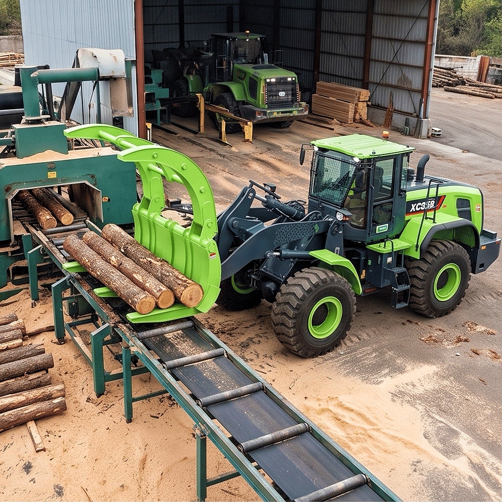 5.5 ton Full Electric Loader XC958-EV Battery Powered Front End Loader Low Noise with Log Grapple for Timber Forestry Handling Construction Mining