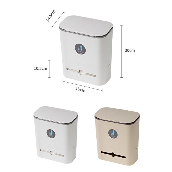 Restaurants Anti-odor Wall Mounted Hanging Slide Cover Trash Can Plastic Rubbish Bin